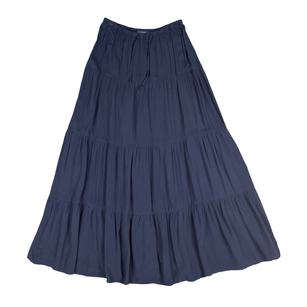 Brandy Melville Navy Blue Tiered Maxi Skirt One Size Boho MH361VB-Z129S